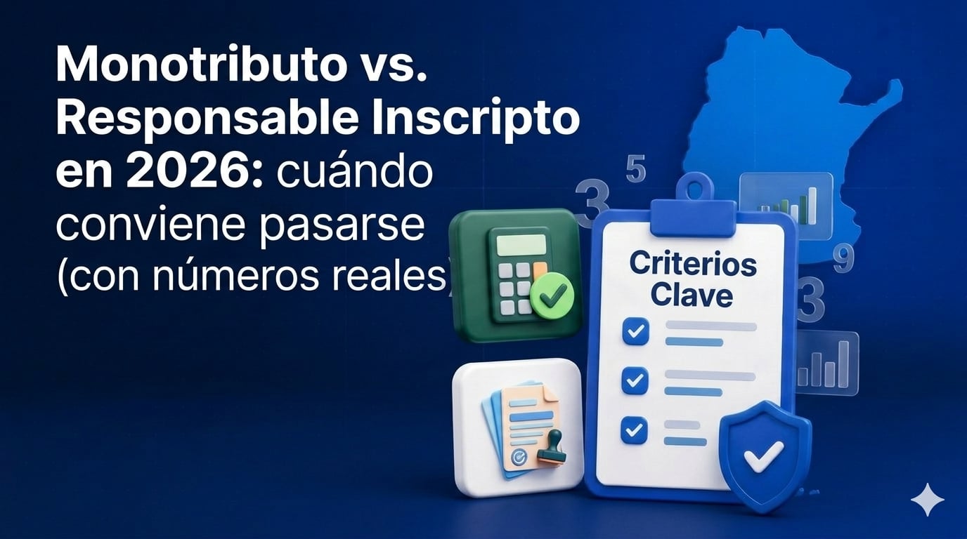 Monotributo vs Responsable Inscripto 2026: comparativa con casos reales